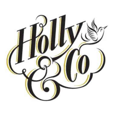Holly & Co logo in decorative script with a stylised bird